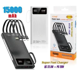 POWERBANK BATTERIA PORTATILE 15000MAH RICARICA SUPER VELOCE QC22.5W+PD20W TT13899