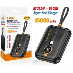 POWERBANK RICARICA SUPER VELOCE 15000MAH QC22.5W+PD20W DISPLAY DIGITALE TT13803