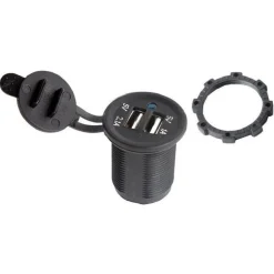 PRESA DI RICARICA 1A 2.1A 12V MOTO IMPERMEABILE DOPPIA PORTA USB ATV BARCA AUTO