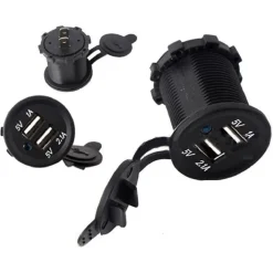 PRESA DI RICARICA 1A 2.1A 12V MOTO IMPERMEABILE DOPPIA PORTA USB ATV BARCA AUTO