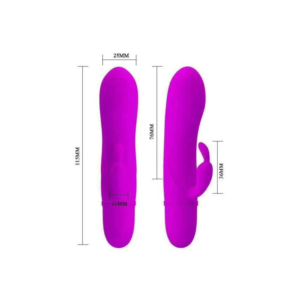 PRETTY LOVE CAESAR VIBRATORE 10 FUNZIONI VAGINA E CLITORIDE RABBIT IN SILICONE