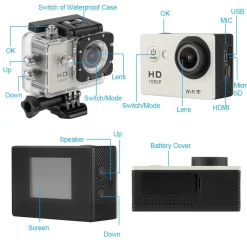 Pro Cam Sport WiFi Full HD 1080p Action Camera DV 12MP Videocamera Subacquea Y8
