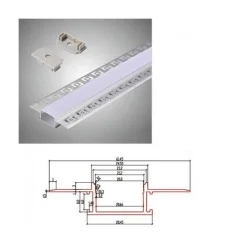 PROFILO AD INCASSO A SCOMPARSA ALLUMINIO 2 MT COPERTURA OPACA STRIP LED AL-12
