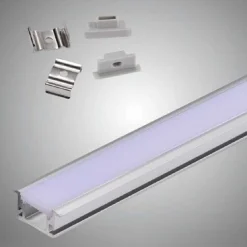 PROFILO AD INCASSO IN ALLUMINIO 2 MT CON COPERTURA OPACA PER STRIP LED AL-13