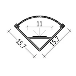 PROFILO ANGOLARE IN ALLUMINIO PER STRISCE LED A SUPERFICIE CON COPERTURA OPACA 2MT AL-04-S