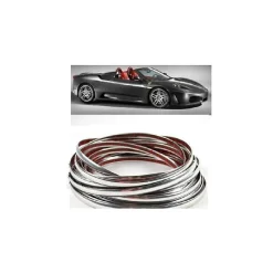 PROFILO CROMATO FASCIA ADESIVA ADESIVO AUTO CAMPER 15 METRI 15 mm IMPERMEABILE