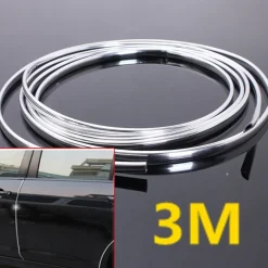 PROFILO CROMATO FASCIA ADESIVA ADESIVO AUTO CAMPER 15 METRI 15 mm IMPERMEABILE