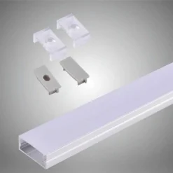 PROFILO IN ALLUMINIO 2 MT SLIM CON COPERTURA OPACA PER STRIP LED STRISCE AL-14