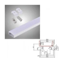 PROFILO IN ALLUMINIO 2 MT SLIM CON COPERTURA OPACA PER STRIP LED STRISCE AL-14