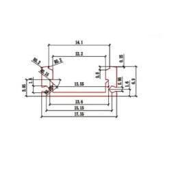 PROFILO IN ALLUMINIO 2 MT INCASSO PER STRIP LED CON COPERTURA PLASTICA AL-03