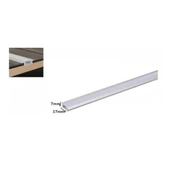 PROFILO IN ALLUMINIO DA 2MT SLIM CON COPERTURA OPACA PER STRIP LED STRISCE AL-02