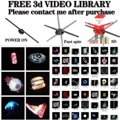 PROIETTORE DI OLOGRAMMA 3D 42CM PROIEZIONE OLOGRAFICA TRIDIMENSIONALE PER ANDROID WIFI