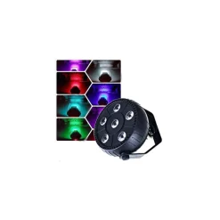 PROIETTORE EFFETTO LUCE FLAT PAR LIGHT RGB ALTA LUMINOSITA PER FESTE 6 LED 10W
