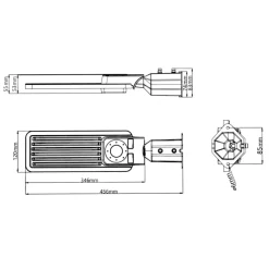 PROIETTORE FARO ARMATURA STRADALE LED 50W CON SNODO ESTERNO IP65 LUCE NATURALE 4000K RC-50N