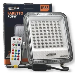 PROIETTORE FARO LED SMD MULTICOLORE RGB + BIANCO FREDDO 25W ESTERNO TELECOMANDO IK02-25W