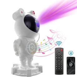 PROIETTORE GALASSIA LUCE NOTTURNA FORMA ASTRONAUTA ALTOPARLANTE BLUETOOTH TELECOMANDO