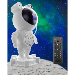 PROIETTORE GALASSIA LUCE NOTTURNA FORMA ASTRONAUTA ALTOPARLANTE BLUETOOTH TELECOMANDO