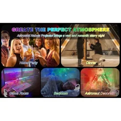 PROIETTORE GALASSIA LUCE NOTTURNA FORMA ASTRONAUTA ALTOPARLANTE BLUETOOTH TELECOMANDO