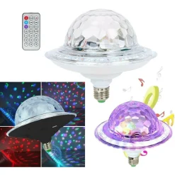 PROIETTORE LAMPADA CASSA BLUETOOTH LED RGB SPEAKER DISCOTECA E27 TELECOMANDO