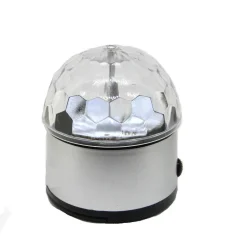 PROIETTORE LAMPADA LED RGB ROTANTE DA TAVOLA LUCI STROBO PER DISCO E PARTY USB