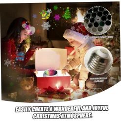 PROIETTORE LUCI ROTAZIONE AUTOMATICA E27 DA 4W PER ESTERNI DECORAZIONI NATALIZIE