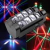 PROIETTORE MINI SPIDER TESTA MOBILE SPOT LIGHT DMX 512 RGB DJ DISCOTECA 40W