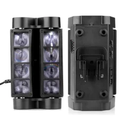 PROIETTORE MINI SPIDER TESTA MOBILE SPOT LIGHT DMX 512 RGB DJ DISCOTECA 40W