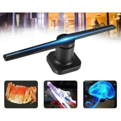 PROIETTORE OLOGRAFICO 3D LED FAN INSEGNA PUBBLICITARIA WIFI LUMINOSA