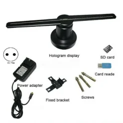 PROIETTORE OLOGRAFICO 3D LED FAN INSEGNA PUBBLICITARIA WIFI LUMINOSA