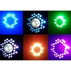 PROIETTORE RGBW FARO LED COB DMX RGBW 31 LED STROBO EFFETTO DISCO FARETTO LUCE