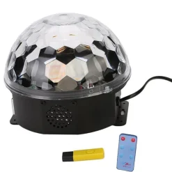 PROIETTORE SFERA LUCE LED STROBOSCOPIO DISCO EFFETTI MULTICOLORE RGB FESTA