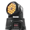 PROIETTORE TESTA MOBILE ROTANTE EFFETTI LUCE DISCOTECA DMX 512 RGB 18 LED 52W