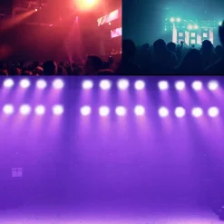 PROIETTORE TESTA MOBILE ROTANTE EFFETTI LUCE DISCOTECA DMX 512 RGB 18 LED 52W