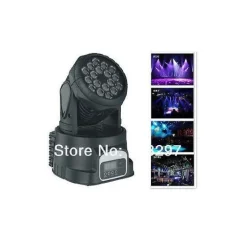 PROIETTORE TESTA MOBILE ROTANTE EFFETTI LUCE DISCOTECA DMX 512 RGB 18 LED 52W