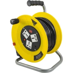 PROLUNGA AVVOLGICAVO ELETTRICO CAVO 25 METRI PRESA SPINA SCHUKO PRESE UNIVERSALI