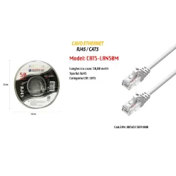 PROLUNGA CAVI ETHERNET RETE LAN PER INTERNET RJ45 CAT5 50MT MAXTECH CAT5-LAN50M