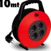 PROLUNGA CAVO ELETTRICO 10 MT METRI CON AVVOLGICAVO MANIGLIA E 4 PRESE SCHUKO