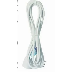 PROLUNGA LINEARE CAVO 5MT 90° CON SPINA 16A PRESA UNIVERSALE SCHUKO BIANCA 83288