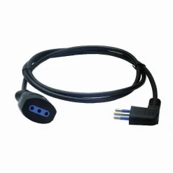 PROLUNGA LINEARE NERA SPINA 10A 2P+T + PRESA 10A 2P+T USCITA CAVO 3 MT 90° 83279