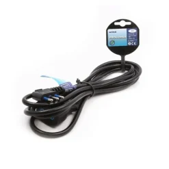 PROLUNGA LINEARE NERA SPINA 10A 2P+T + PRESA 10A 2P+T USCITA CAVO 3 MT 90° 83279