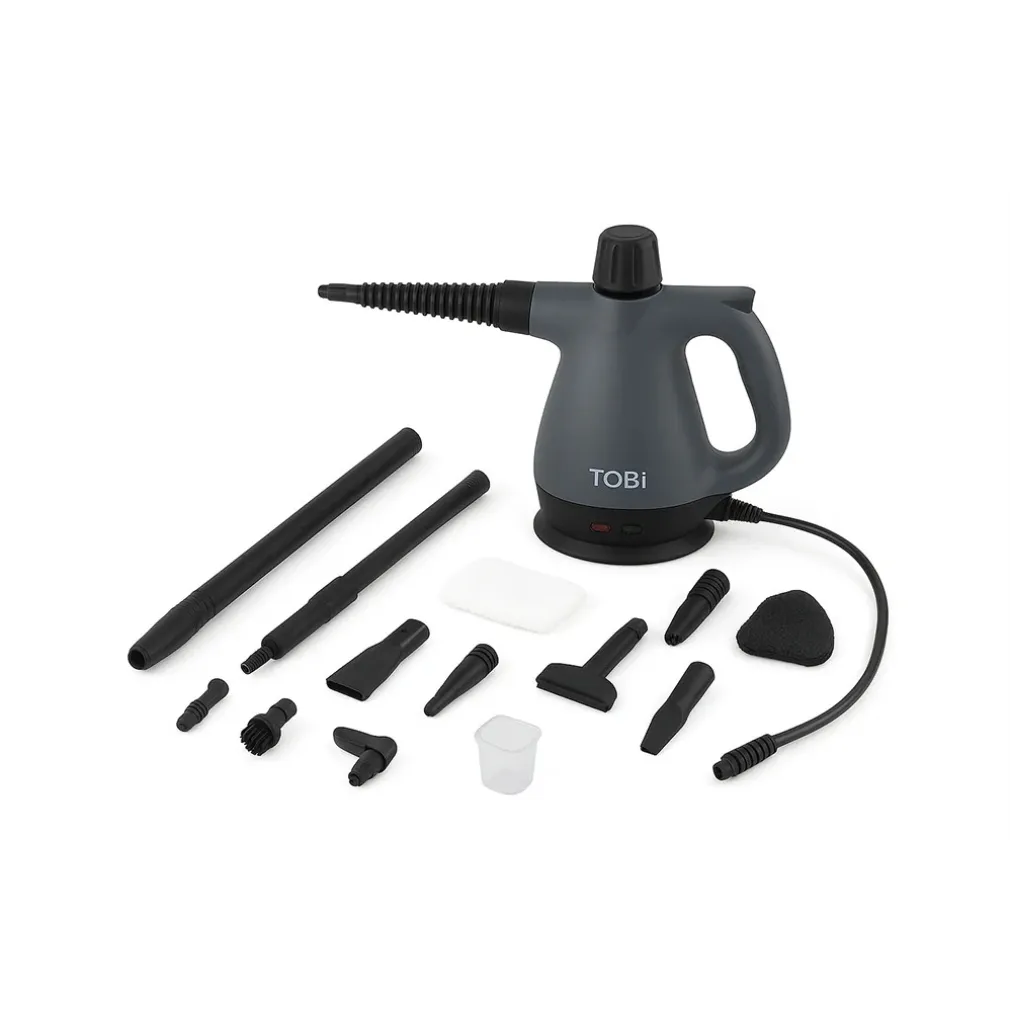 PULITORE A VAPORE PORTATILE 1500W CON 15 ACCESSORI PER PULIZIA PROFONDA CUCINA BAGNO AUTO