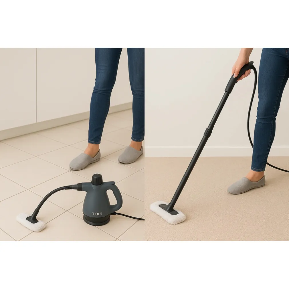 PULITORE A VAPORE PORTATILE 1500W CON 15 ACCESSORI PER PULIZIA PROFONDA CUCINA BAGNO AUTO