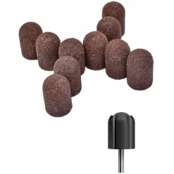 PUNTA FRESA CILINDRI + 10 SCOVOLINI ABRASIVI 16MM PER RICOSTRUZIONE UNGHIE NAIL ART