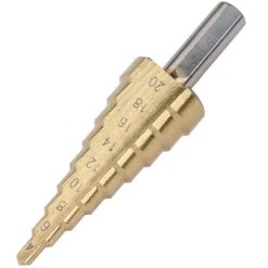 PUNTA FRESA CONICA A SCALINI PER TRAPANO A GRADINO SPIRALE DA 4 A 20MM GRADUALE