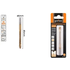 PUNTA TRAPANO ELICOIDALE Ø6MM X 85MM IN TITANIO HSS 4241 PER METALLO LEGNO 57150