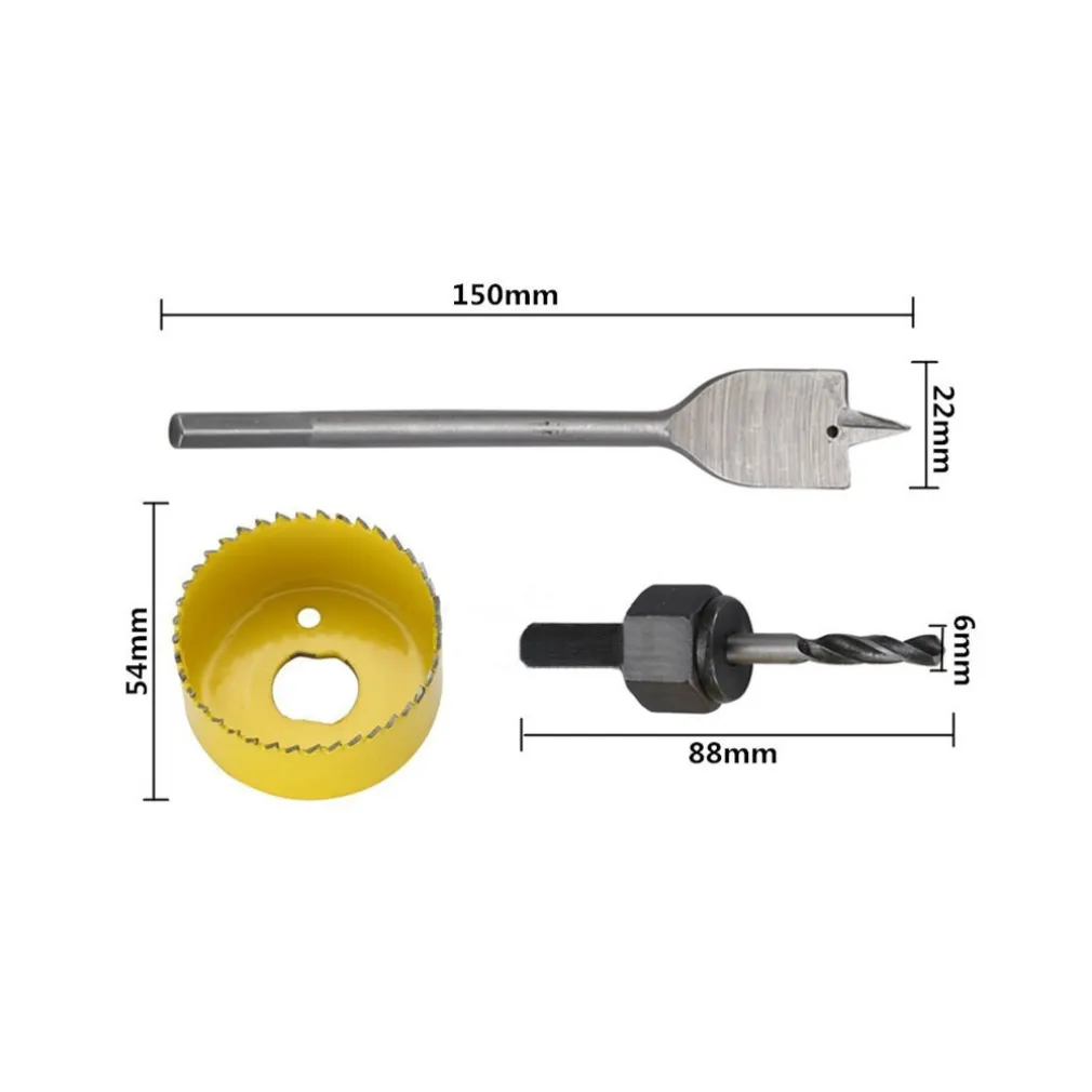 PUNTA TRAPANO PER FORO SET 3 PEZZI FRESE FRESA A TAZZA CIRCOLARE LEGNO PLASTICA