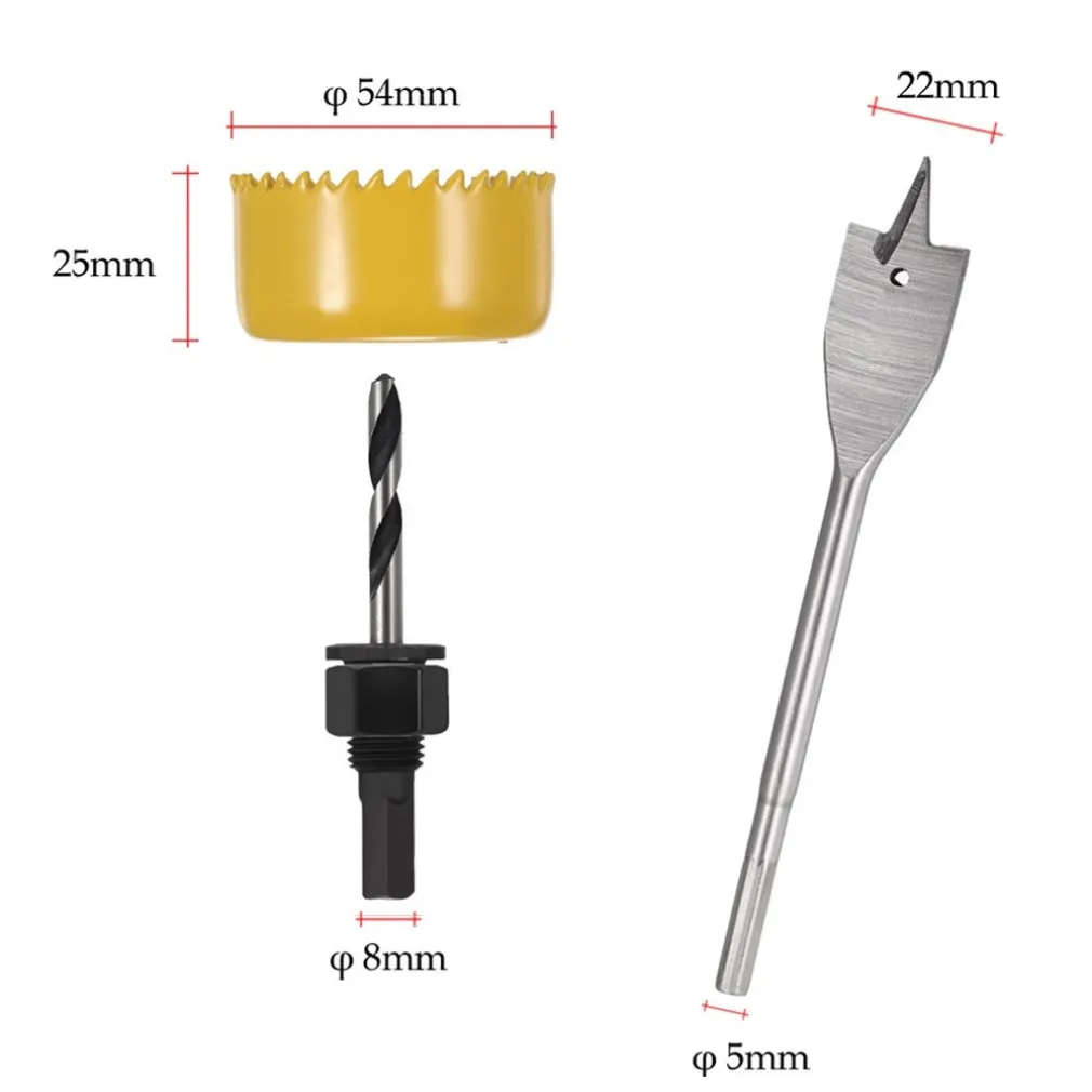PUNTA TRAPANO PER FORO SET 3 PEZZI FRESE FRESA A TAZZA CIRCOLARE LEGNO PLASTICA
