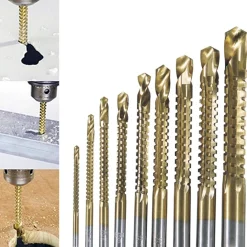 PUNTE ACCIAIO SET DA 9 TRAPANO PER FORARE TITANIO LEGNO FERRO FRESARE FILETTARE