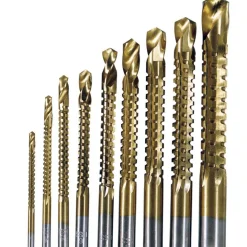 PUNTE ACCIAIO SET DA 9 TRAPANO PER FORARE TITANIO LEGNO FERRO FRESARE FILETTARE