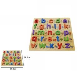 PUZZLE ALFABETO 3D GIOCATTOLO EDUCATIVO BAMBINI PUZZLE LETTERE LEGNO MINUSCOLE